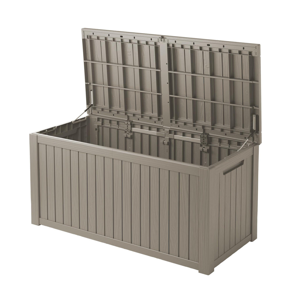 300 Gallon Resin Deck Box Waterproof Outdoor Storage Box for Patio Furniture Pool Accessories Indoor Storage for Cushion Garden Tools, Grey