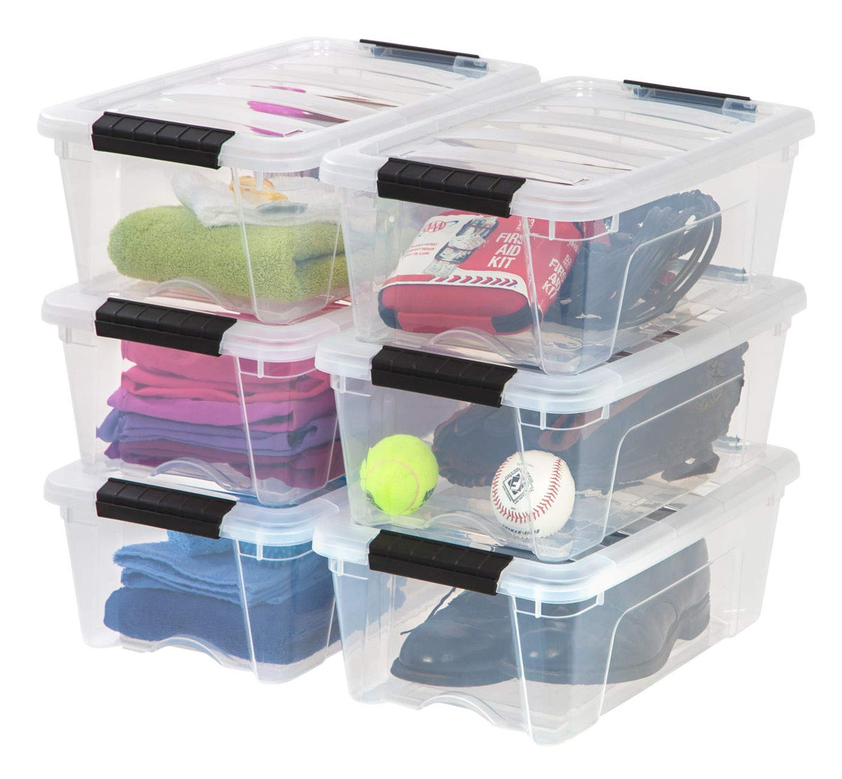 IRIS USA 4-Pack 32 Quart Storage Bins with Lids, Clear