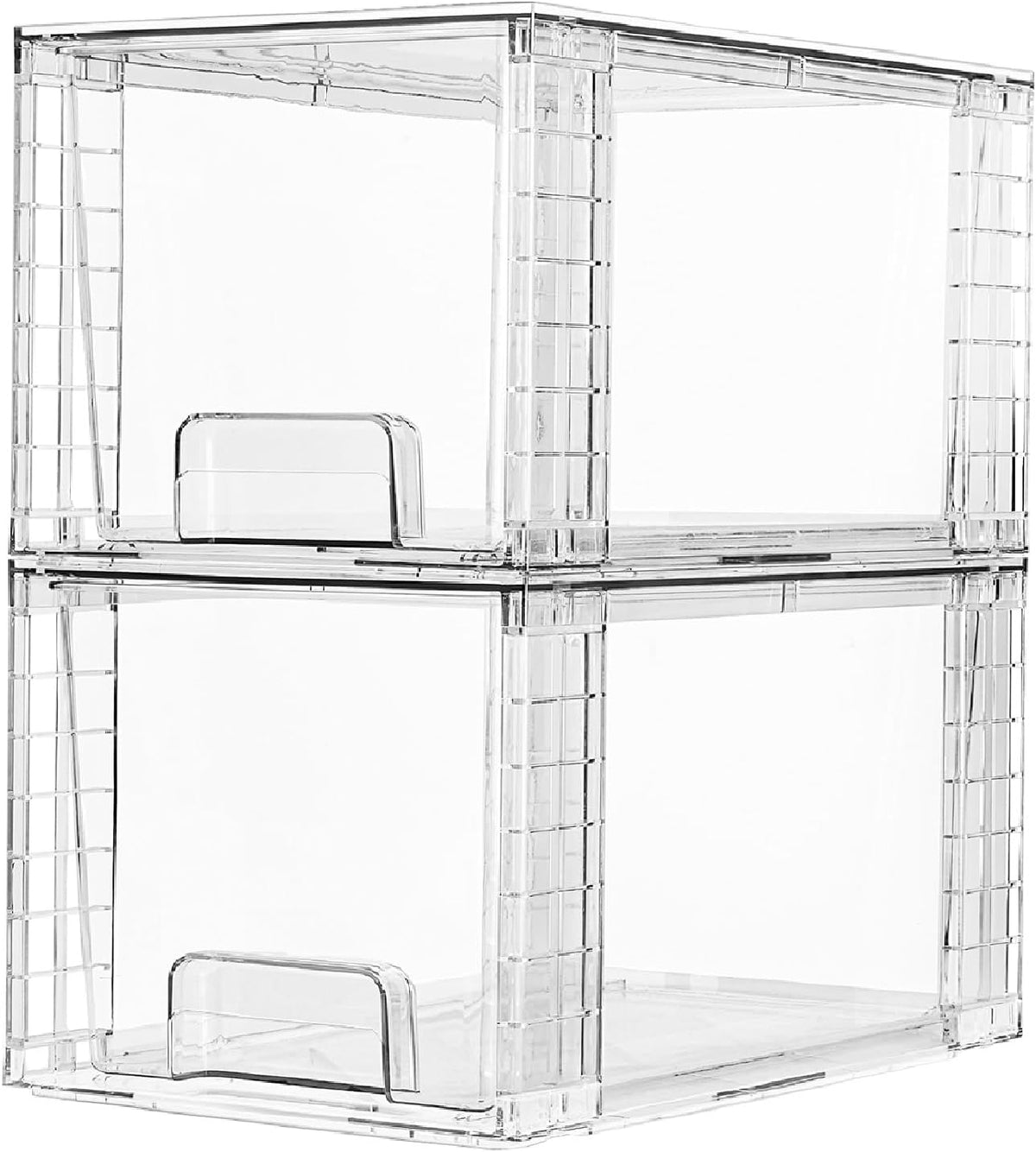 Vtopmart 4 Pack Large Stackable Storage Drawers, Clear