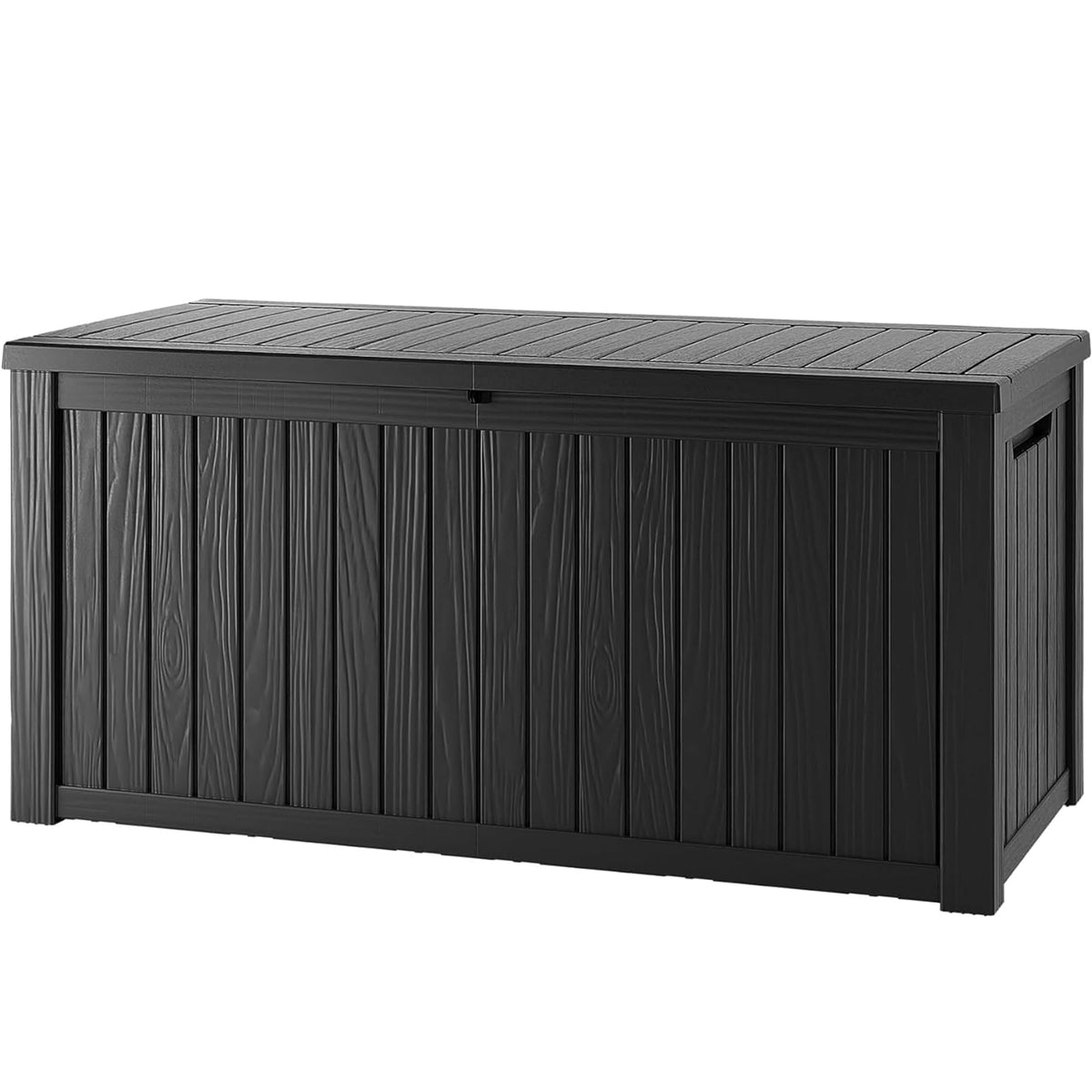 300 Gallon Resin Deck Box Waterproof Outdoor Storage Box for Patio Furniture Pool Accessories Indoor Storage for Cushion Garden Tools, Grey