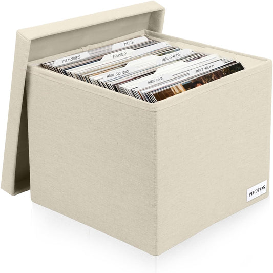 Photo Storage Box 8x10, Decorative Photo Storage Containers With Lid