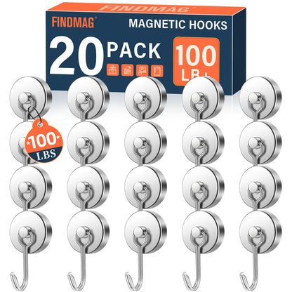 FINDMAG Magnetic Hooks for Cruise Cabins, 6 Pack 30 LB+ Magnet Hooks