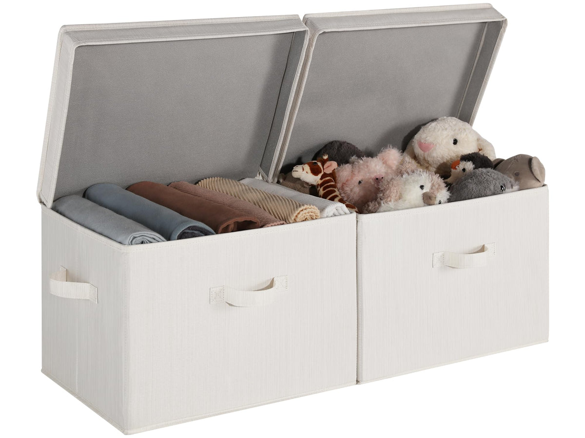 StorageWorks Fabric Storage Bins with Lids, Closet Storage Bins
