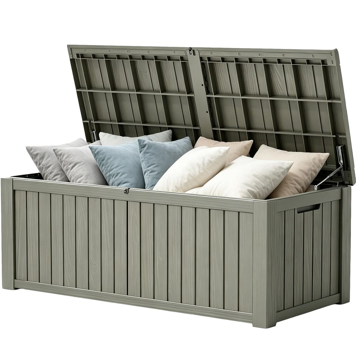 Outdoor Storage Waterproof Deck Box for Patio (45 Gallon, Grey)