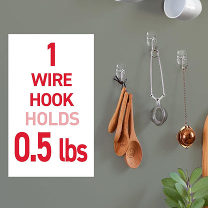 Command Small Clear Wire Hooks, 10 Hooks, 12 Strips