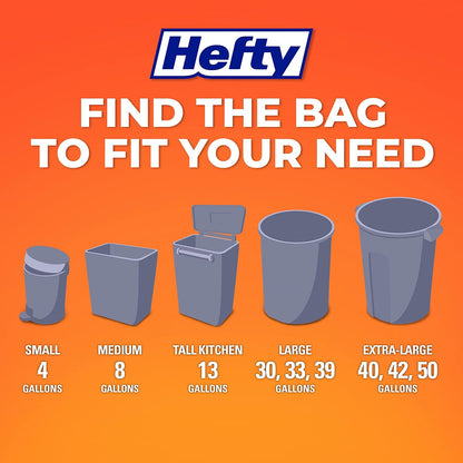 Hefty 4 Gallon Small Trash Bags, White, Fabuloso Lavender Scent, 52ct