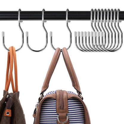 Purse Hanger for Closet, Unique Twist Design Bag Hanger Purse Hooks, 5 inch Large Size Closet Rod Hooks for Hanging Bags, Purses, Handbags, Belts, Scarves, Hats,Clothes, Pans and Pots (12 Pack Black)