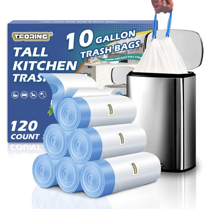 Small Trash Bags 4 Gallon Drawstring,1.1 Mil,Unscented,120 Count