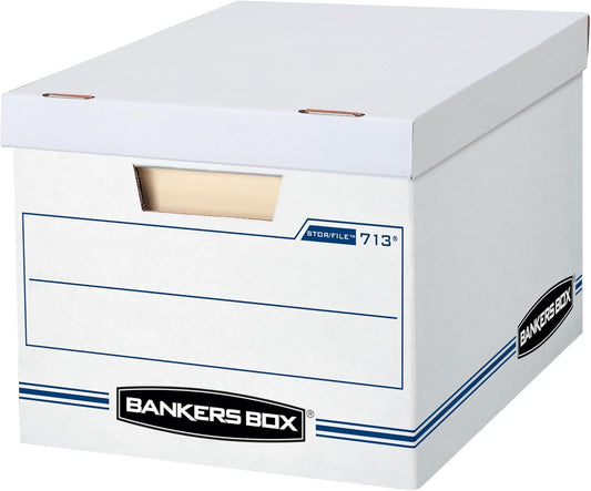 Bankers Box 12-Pack Basic-Duty File Storage Box with Lid, Letter/Legal