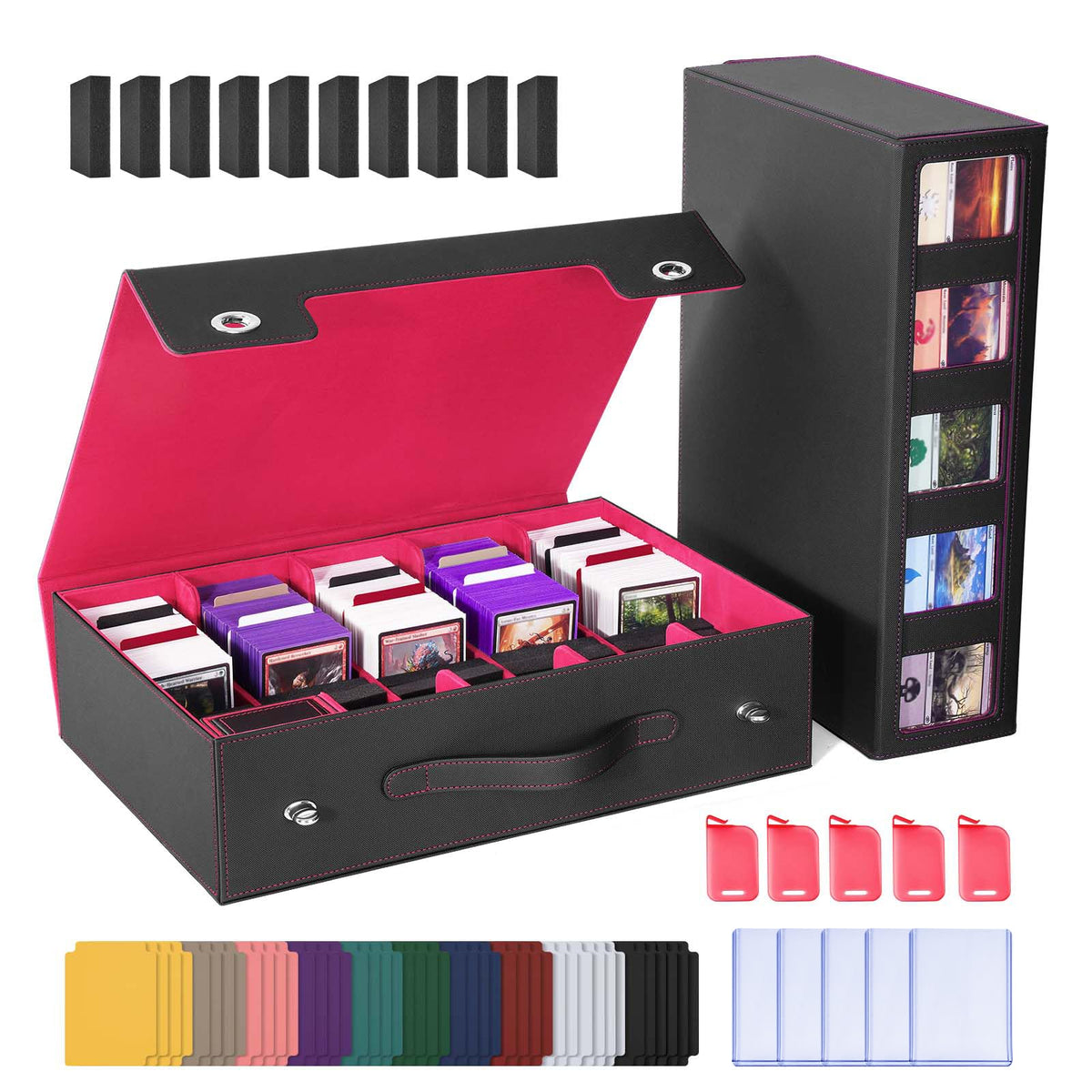 UAONO Trading Card Storage Box Holds 2400+ Cards, Bulk Card Storage