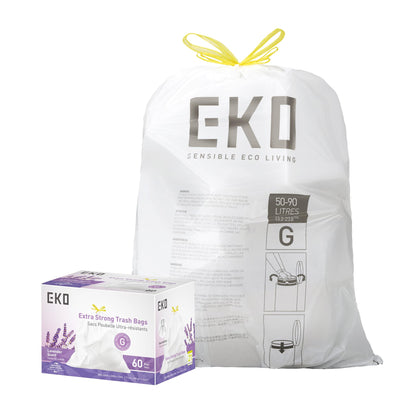 EKO 20 Gallon Extra-Strong XL Tall Kitchen Trash Bags, Code G, 110 ct