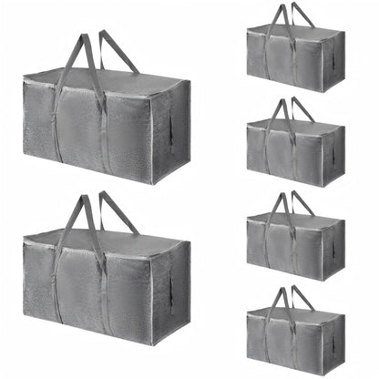 Moving Bags Extra Large 8 Pack - Heavy Duty Storage Totes with Wrap-Around Handles & Reinforced Zippers - Foldable Moving Box Alternative, Water-Resistant for Dorm, Closet & Under Bed Storage (Clear)