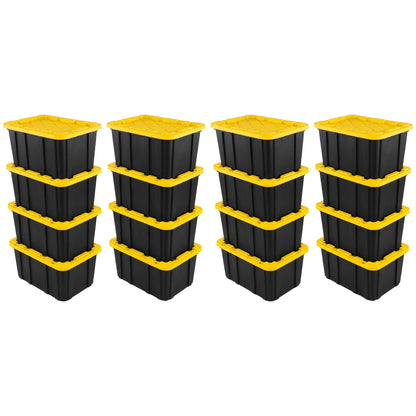 Sterilite Industrial Storage Tote with Lids for Garage, 27 Gallon, 4-Pack