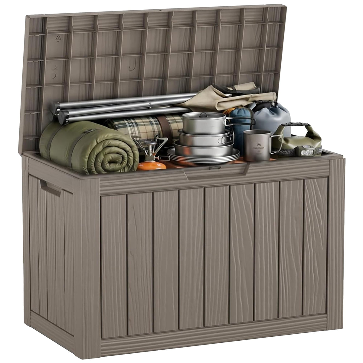 EasyUp 50 Gallon Outdoor Storage Box Waterproof Lockable Deck Boxes