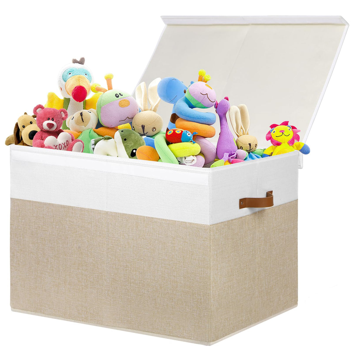 Large Toy Storage Box with Lid, Toy Chest Bin Boxes Basket with Dividers