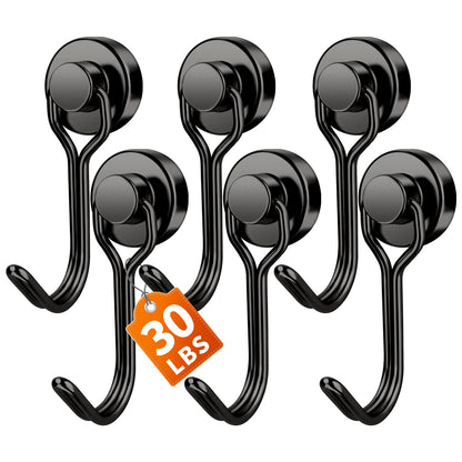 FINDMAG Magnetic Hooks for Cruise Cabins, 6 Pack 30 LB+ Magnet Hooks