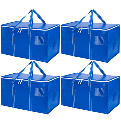 BALEINE 6-Pack Oversized Moving Bags with Reinforced Handles, Heavy-Duty Storage Tote for Clothes, Moving Supplies (Clear, 6-Pack)