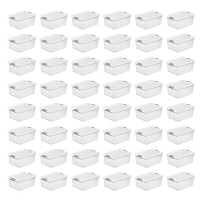 Sterilite Latching Box with Lids for Home and Office, 64 Quart, 4-Pack