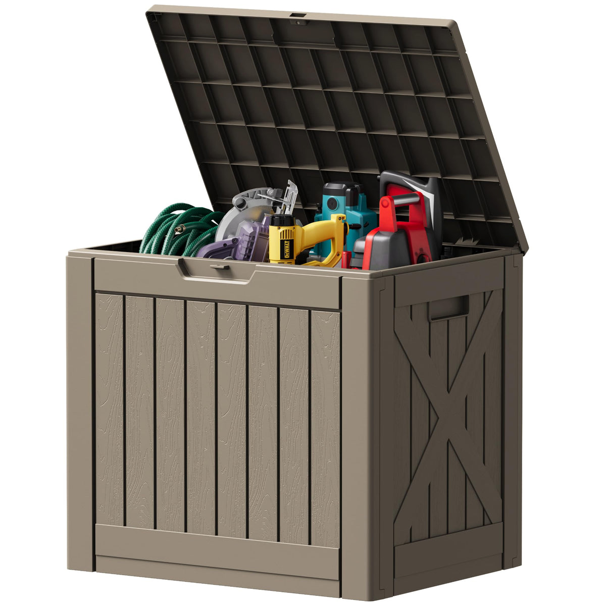 Devoko 78 Gallon Deck Box, Waterproof Resin Outdoor Storage Box