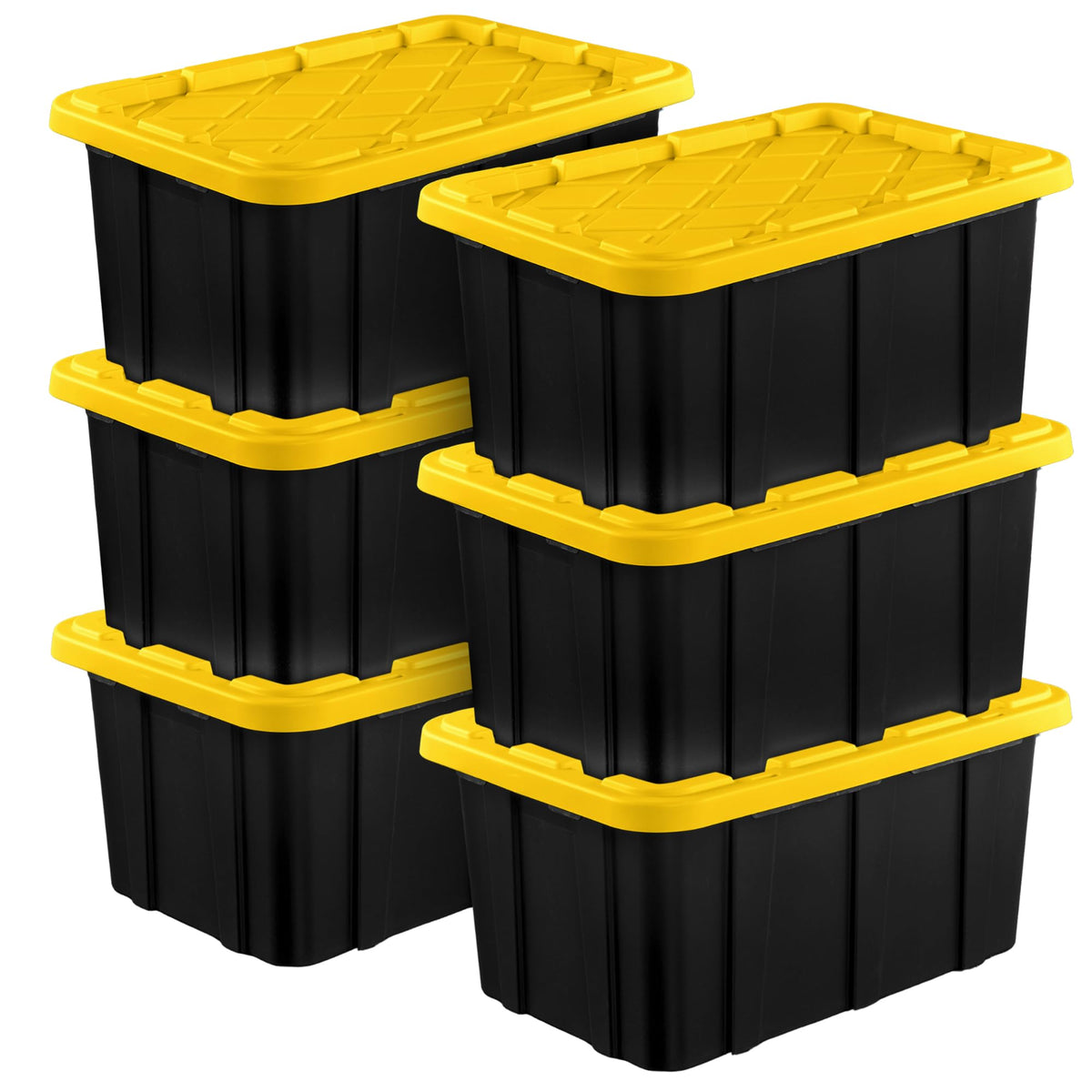 Sterilite Industrial Storage Tote with Lids for Garage, 27 Gallon, 4-Pack