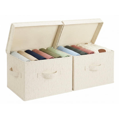 StorageWorks Fabric Storage Bins with Lids, Closet Storage Bins