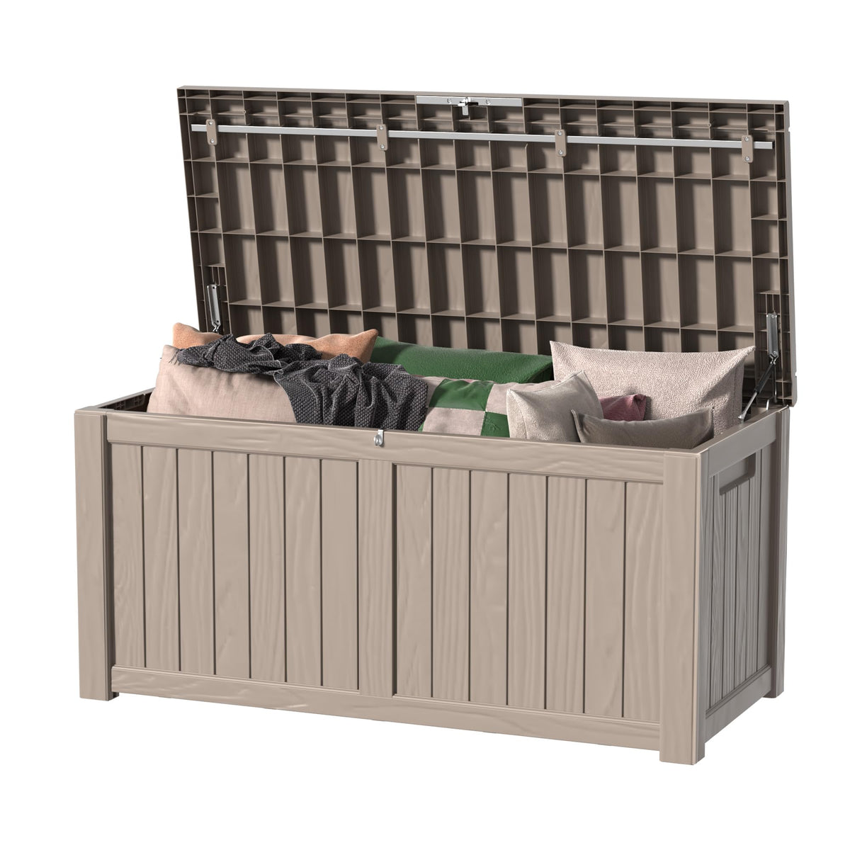 DRATO 135 Gallon Deck Boxes Outdoor Waterproof Storage Box with Wheels