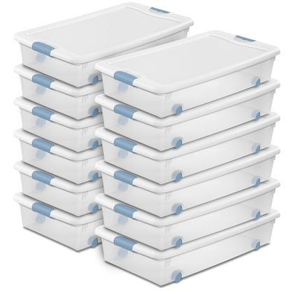 Sterilite Latching Box with Lids for Home and Office, 64 Quart, 4-Pack