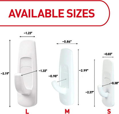 Command Medium White Hooks, 20 Hooks, 24 Strips