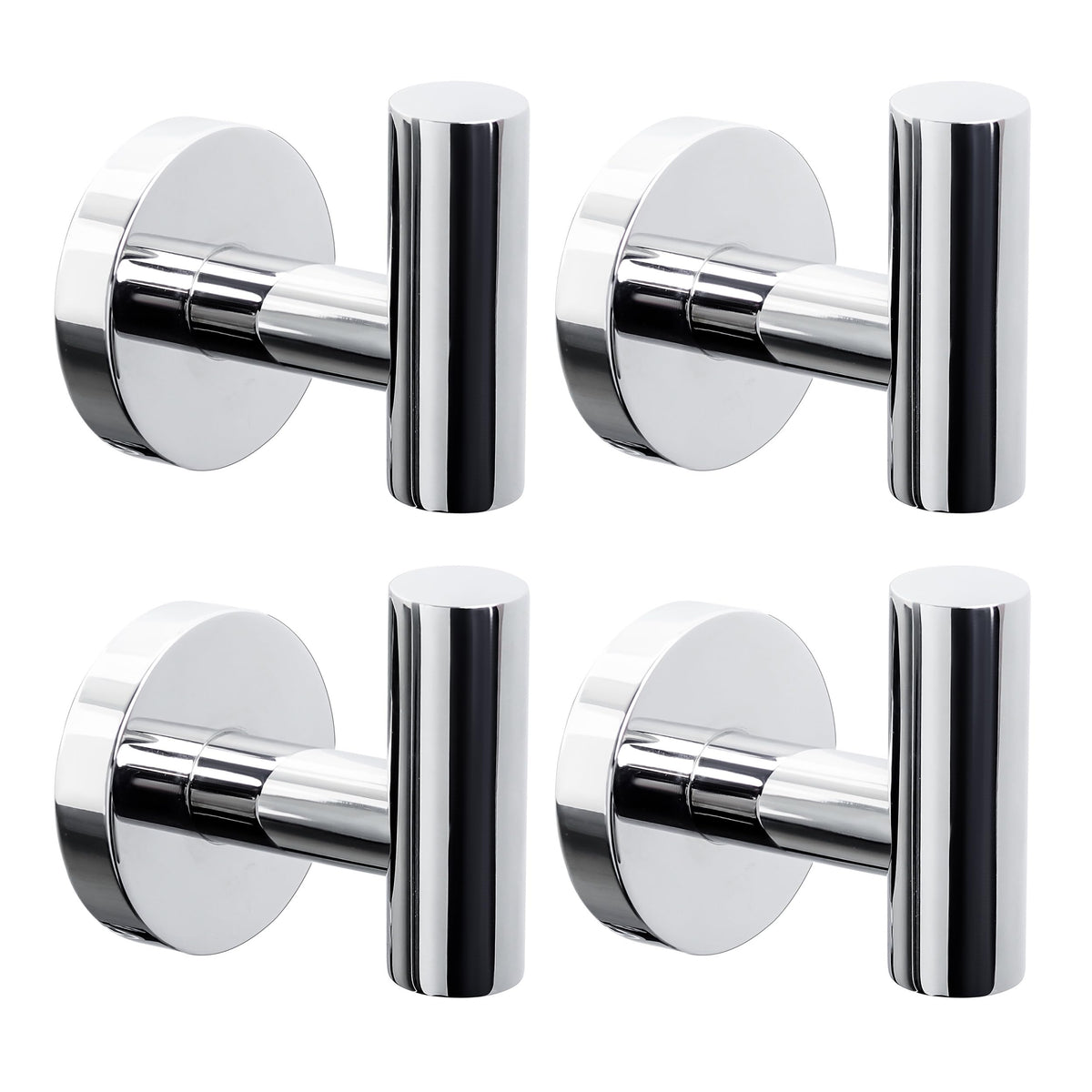 Towel Hooks Bathroom Coat Robe Wall Hook Heavy Duty Door Hanger Towel Robe Clothes Cabinet Closet Sponges Rack for Bathroom Bedroom Kitchen Hotel Pool 4 Packs Black(Drilling Installation)