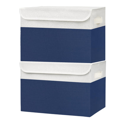 Bagnizer Large 17" 42 Quarts Collapsible Stackable Storage Bins with Lids [3-Pack] Foldable Fabric Linen Storage Boxes Cube, Closet Organizer Baskets with Label (16.7 x 12 x 12, Black)