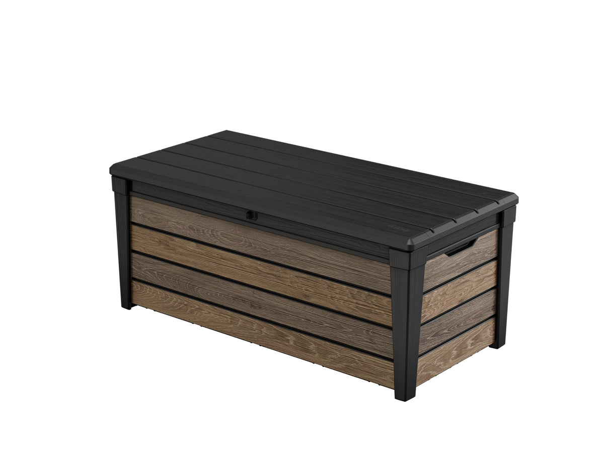 Keter Premium Everwood 50 Gal Outdoor Storage Box and Patio Side Table