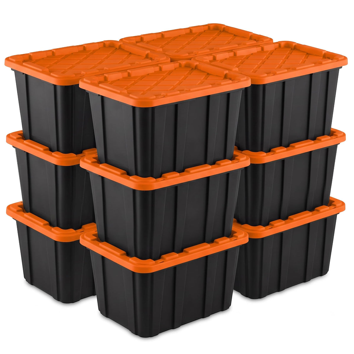 Sterilite Industrial Storage Tote with Lids for Garage, 27 Gallon, 4-Pack