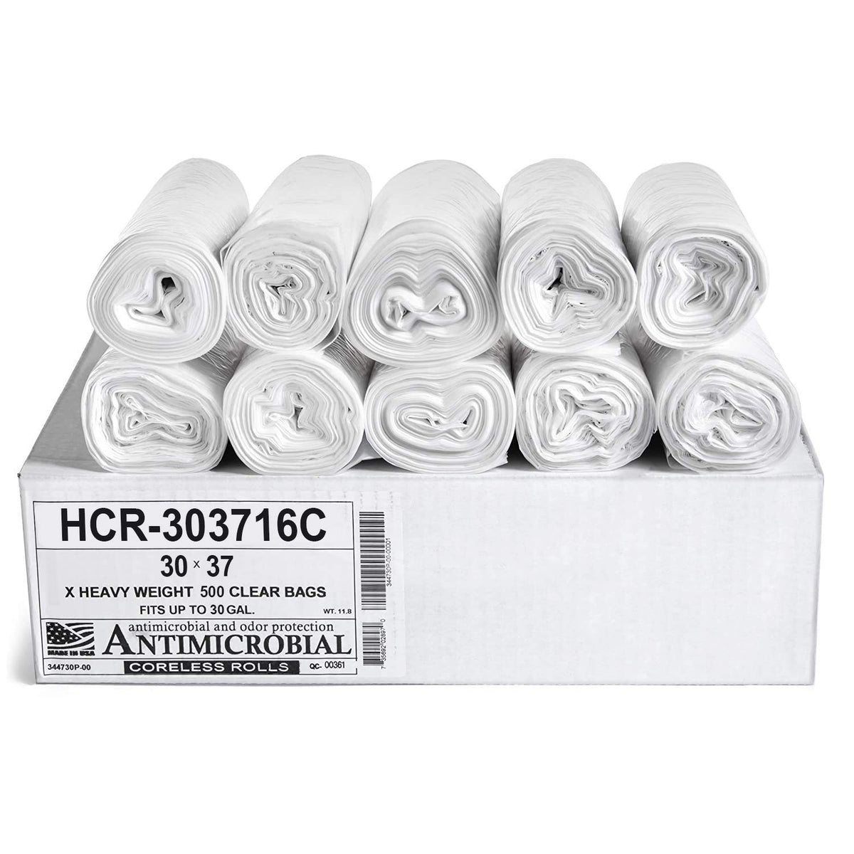 Aluf Plastics 60 Gal Black Trash Bags, 22 Micron (EQ.), 38" x 60" (150 Pk)