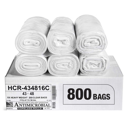Aluf Plastics 60 Gal Black Trash Bags, 22 Micron (EQ.), 38" x 60" (150 Pk)