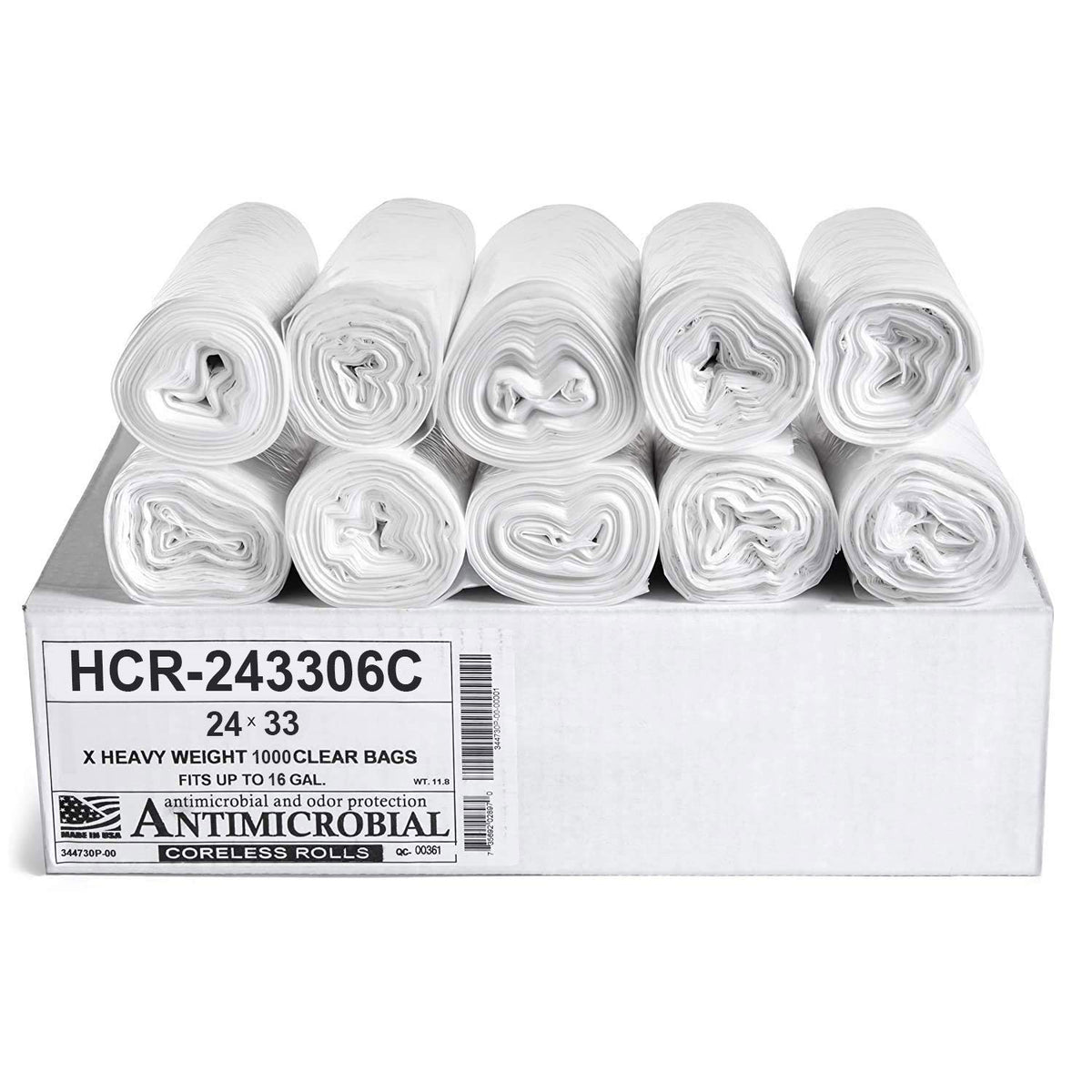 Aluf Plastics 60 Gal Black Trash Bags, 22 Micron (EQ.), 38" x 60" (150 Pk)