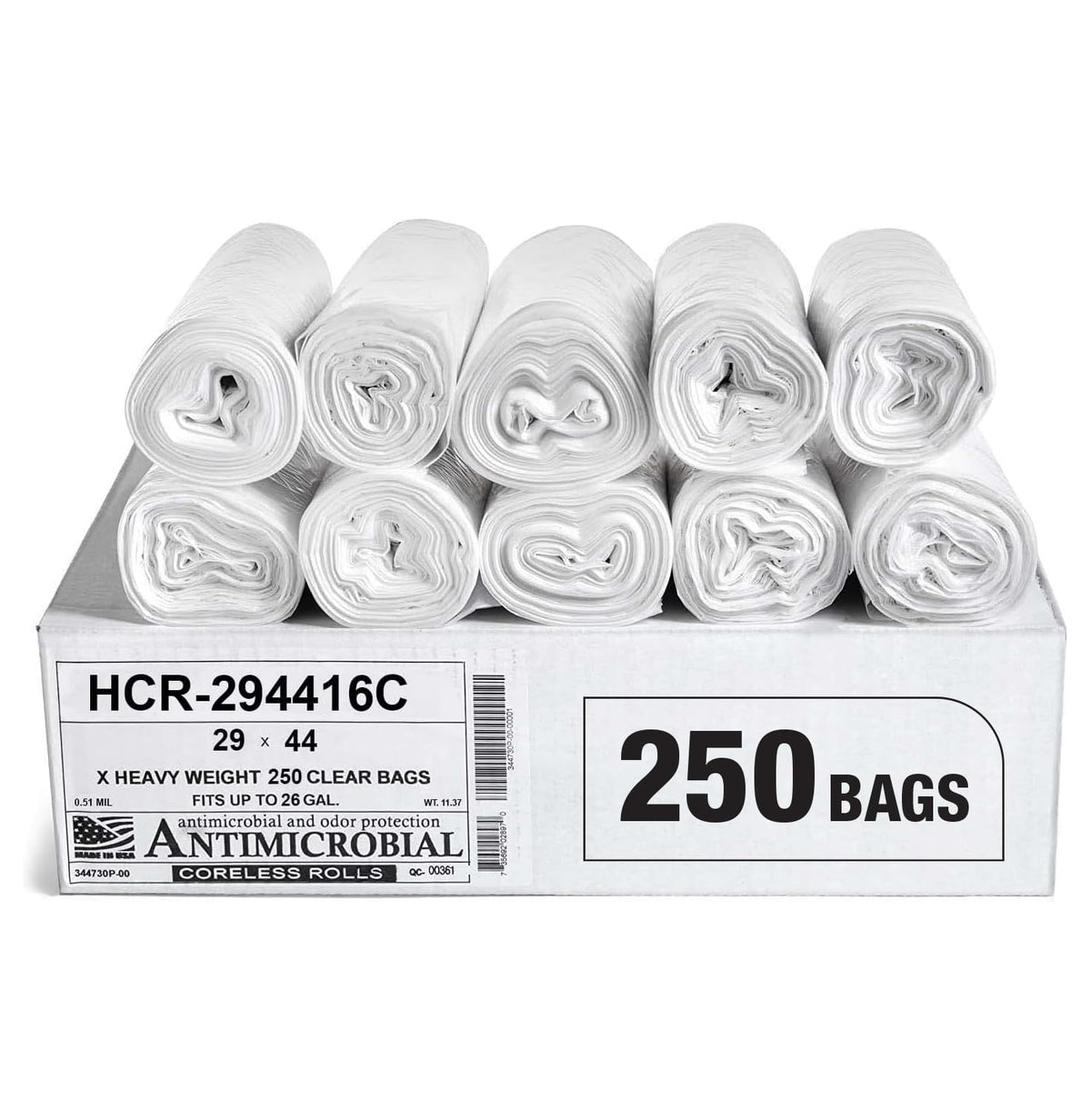 Aluf Plastics 60 Gal Black Trash Bags, 22 Micron (EQ.), 38" x 60" (150 Pk)