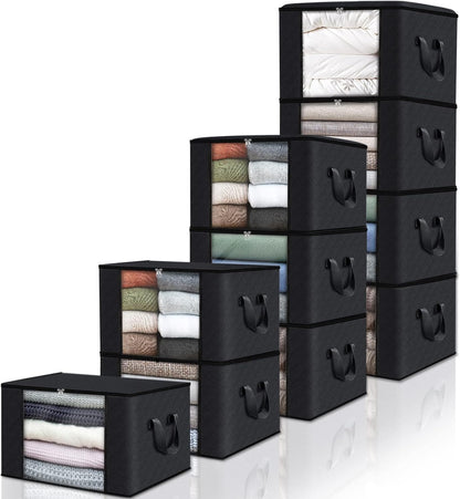 Fab totes 6 Pack Storage Bags for Clothes Blanket Storage Bins with Lids