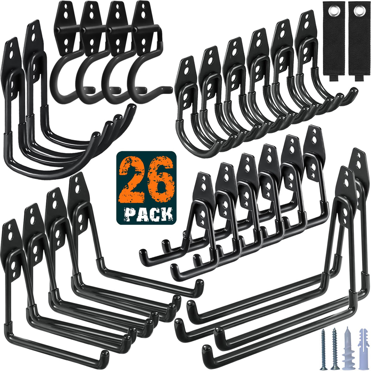 HUPBIPY 12 Pack Garage Hooks Heavy Duty, Wall Mount Ladder Hooks
