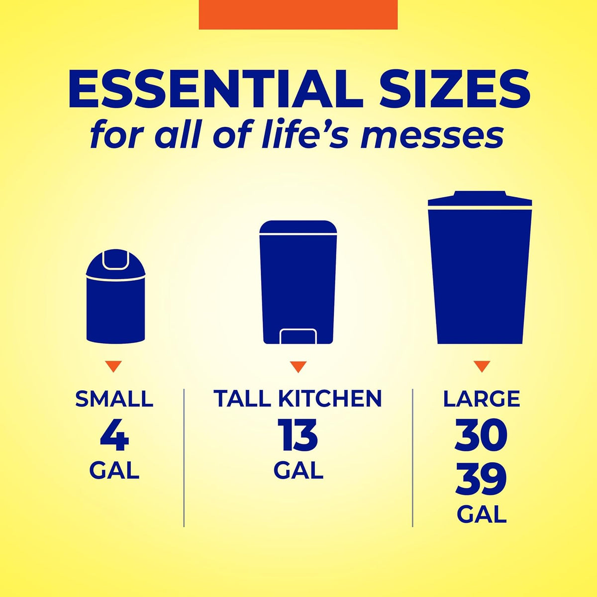 Hefty Essentials 13 Gallon Kitchen Trash Bags, White, Unscented, 120ct