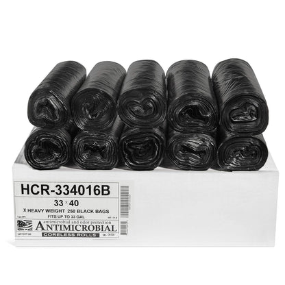 Aluf Plastics 60 Gal Black Trash Bags, 22 Micron (EQ.), 38" x 60" (150 Pk)