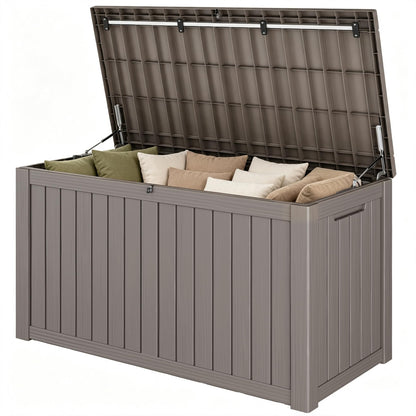 Outdoor Storage Waterproof Deck Box for Patio (45 Gallon, Grey)