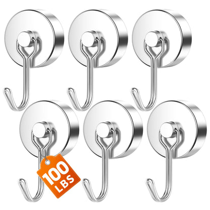 FINDMAG Magnetic Hooks for Cruise Cabins, 6 Pack 30 LB+ Magnet Hooks