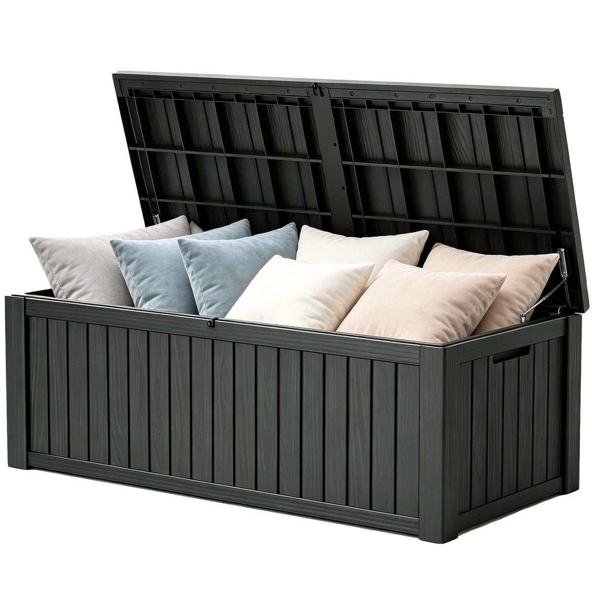 Outdoor Storage Waterproof Deck Box for Patio (45 Gallon, Grey)