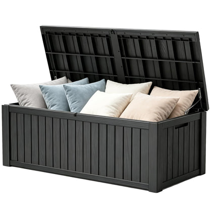 Outdoor Storage Waterproof Deck Box for Patio (45 Gallon, Grey)