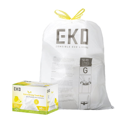 EKO 20 Gallon Extra-Strong XL Tall Kitchen Trash Bags, Code G, 110 ct