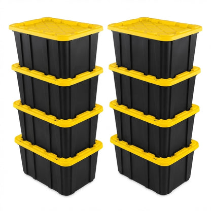 Sterilite Industrial Storage Tote with Lids for Garage, 27 Gallon, 4-Pack