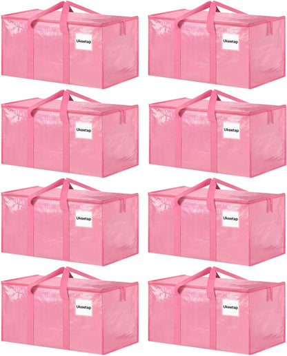 ukeetap 8 Pack Extra Large Clothes Storage Bins with Lids, Clear