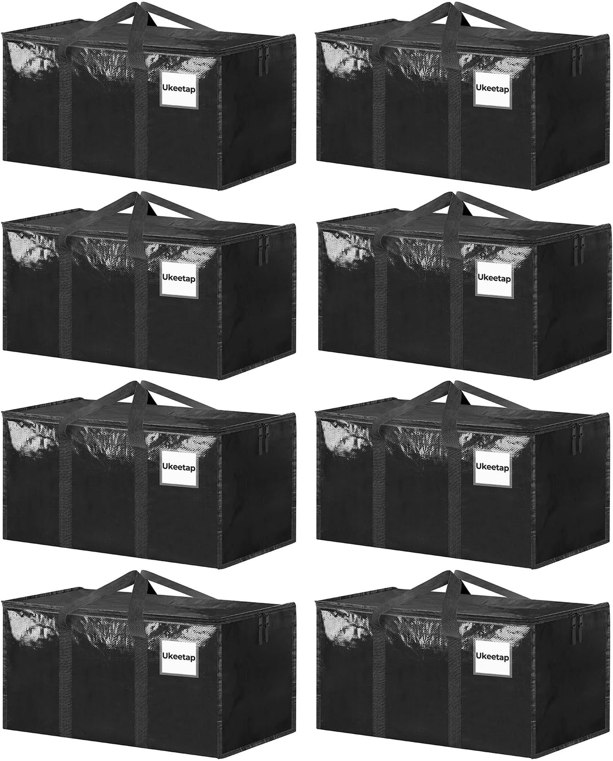 ukeetap 8 Pack Extra Large Clothes Storage Bins with Lids, Clear