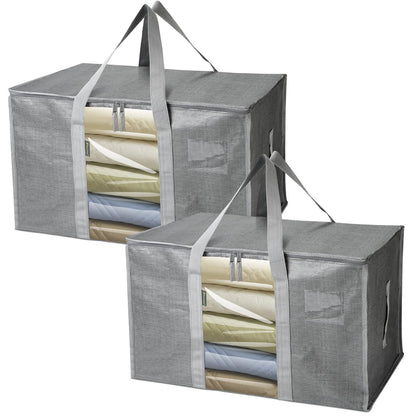 BALEINE 6-Pack Oversized Moving Bags with Reinforced Handles, Heavy-Duty Storage Tote for Clothes, Moving Supplies (Clear, 6-Pack)