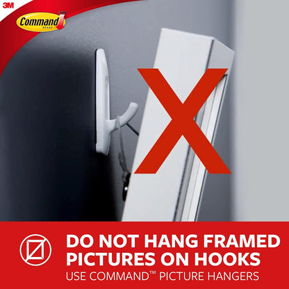 Command Medium White Bath Hooks, 2 Hooks, 4 Strips